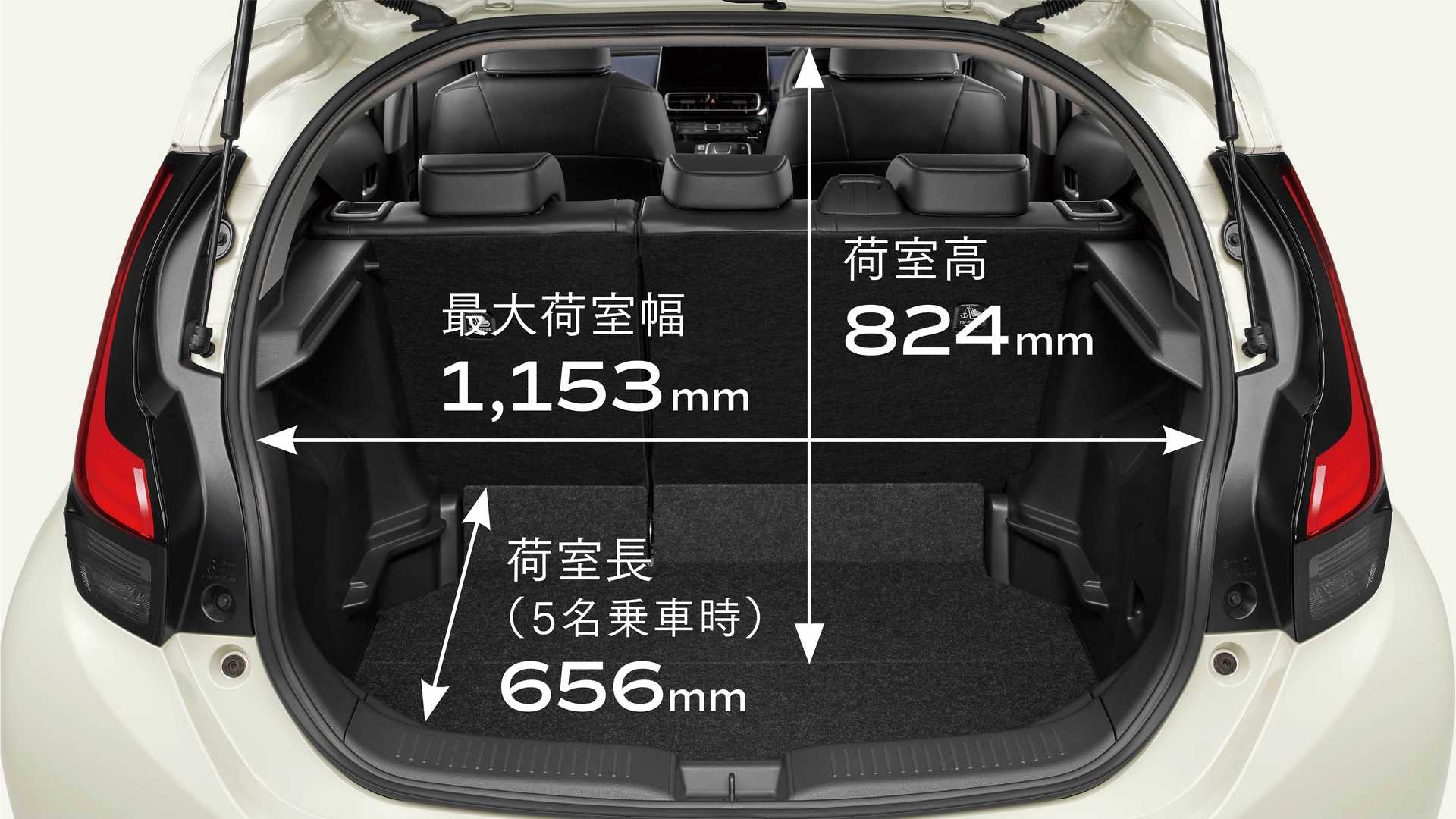 حجم صندوق عقب هاچ بک هیبریدی تویوتا آکوا / 2022 Toyota Aqua 