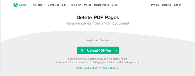 حذف صفحات PDF به صورت آنلاین