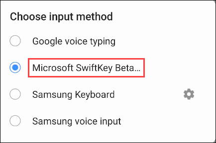 انتخاب صفحه کلید SwiftKey 