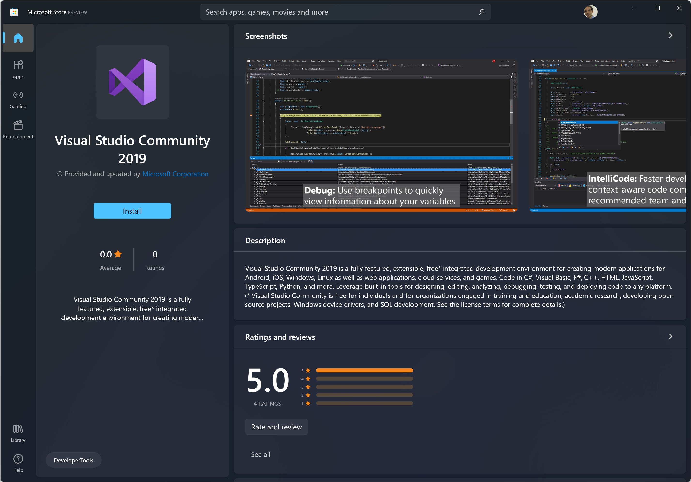 Microsoft visual studio 2019