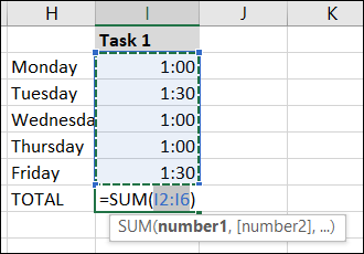 Addition and subtraction of time in Excel