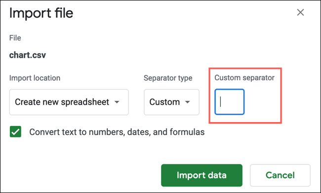 Import different files to Google Sheets