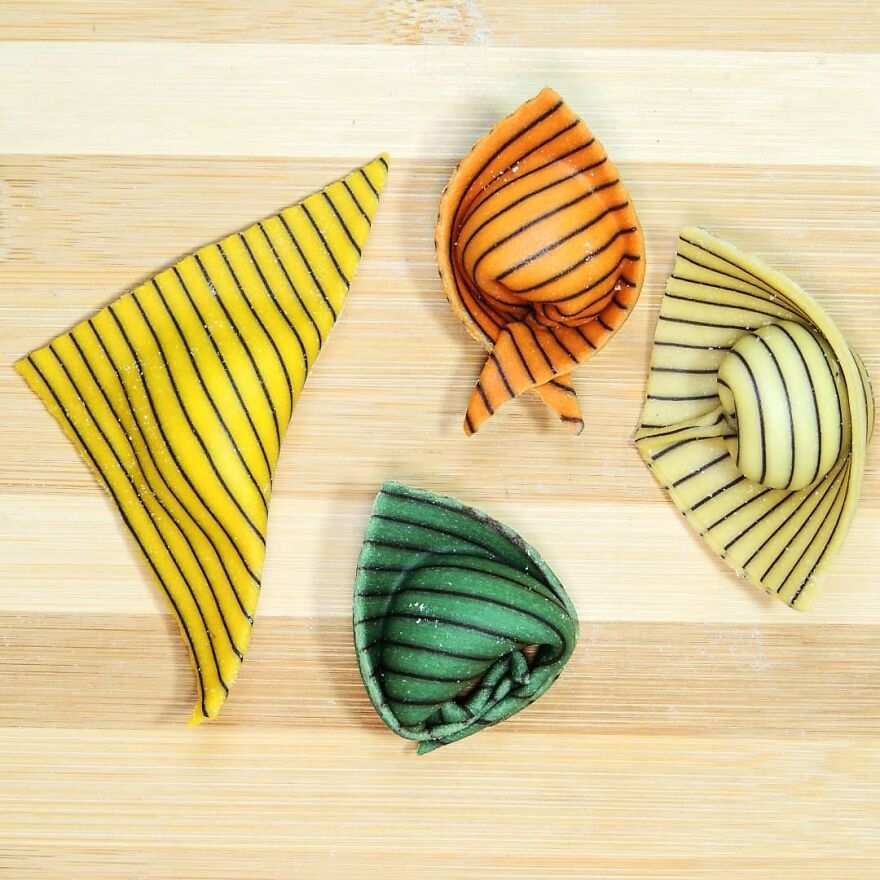 Pastas with a special design and shape