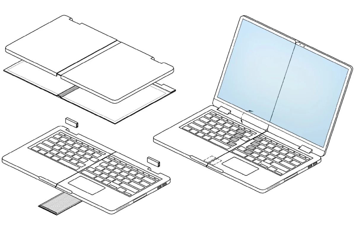 سامسونگ پتنت لپ‌تاپ تبدیل‌شونده با نمایشگر تاشو جداشونده را ثبت کرد