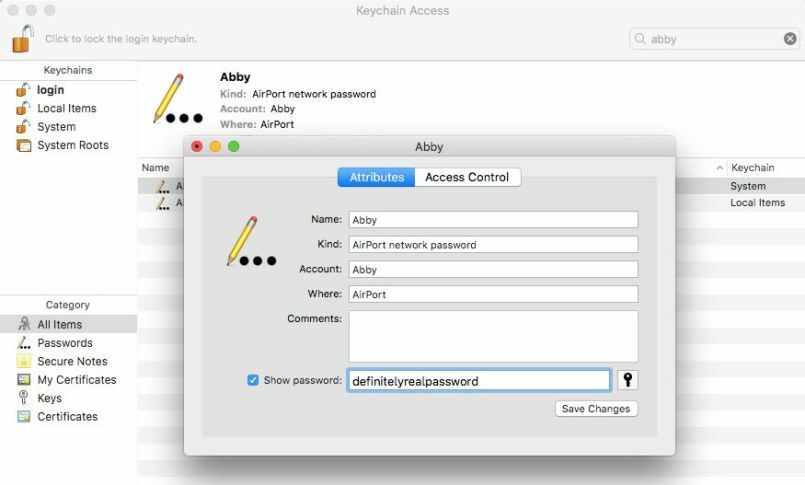 Find Wi-Fi password on Mac