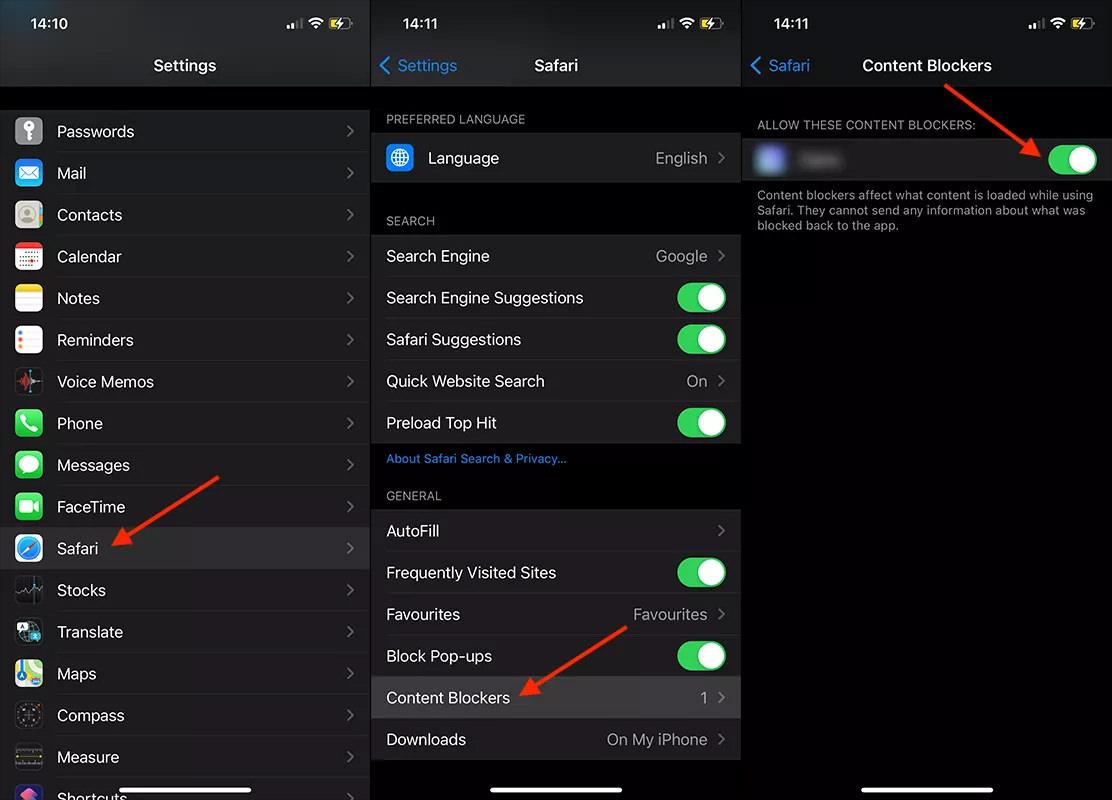 فعال کردن تنظیمات ادبلاکر در آیفون iOS