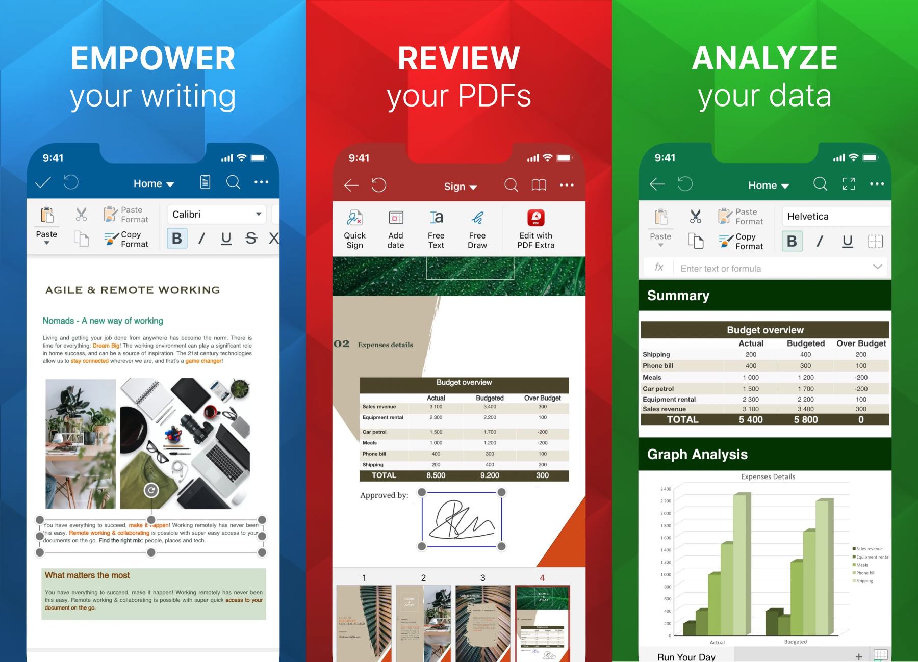 برنامه OfficeSuite برای ویرایش PDF در iOS