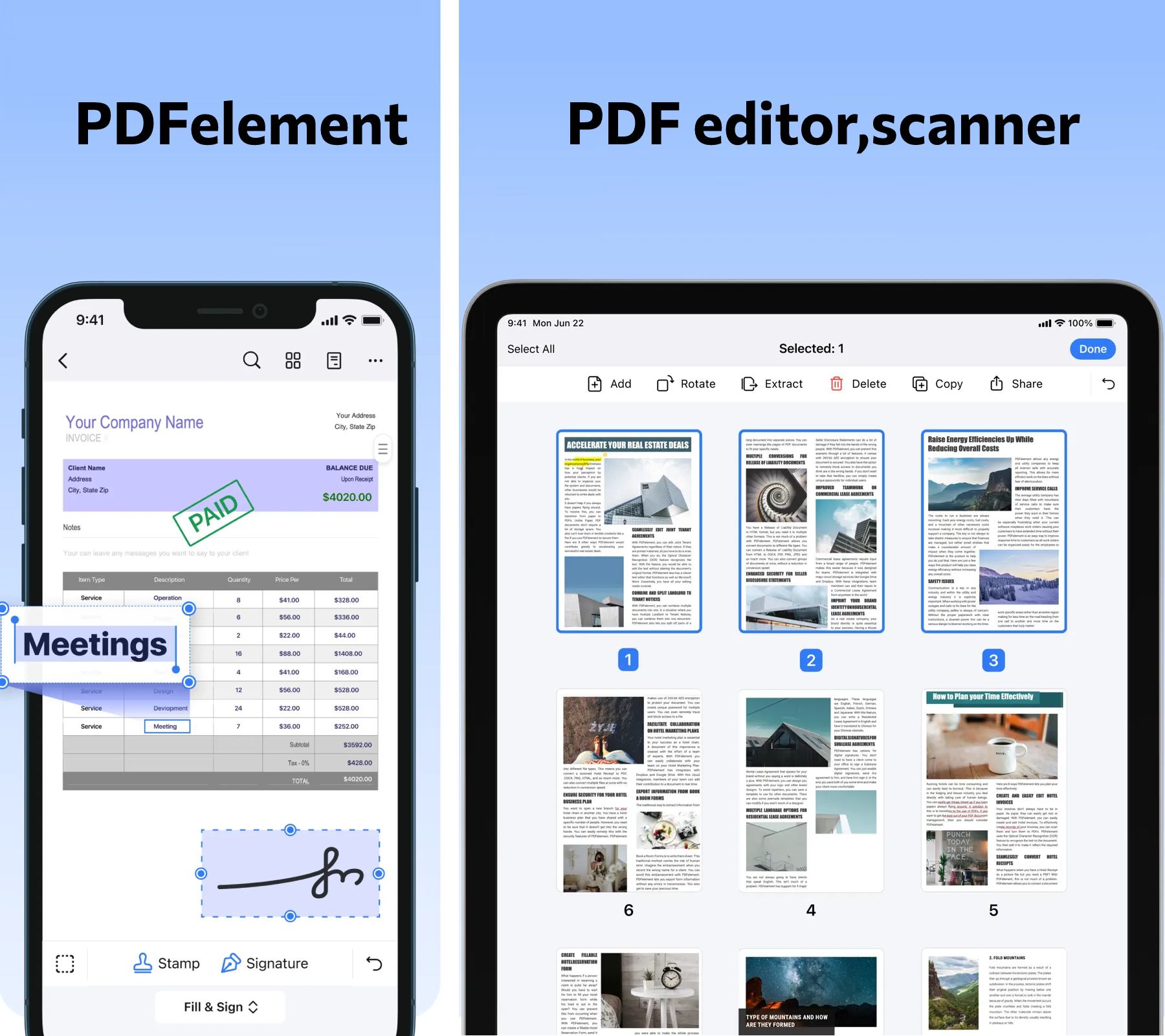 برنامه ویرایش پی دی اف PDFelement برای iOS