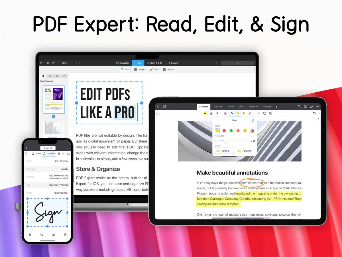 برنامه ویرایش پی دی اف PDF Expert برای iOS