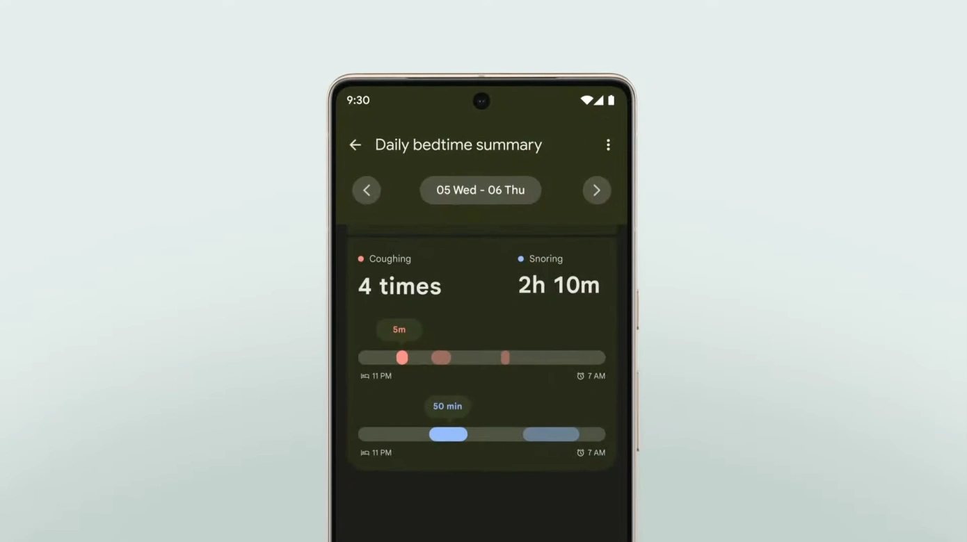Ability to monitor the sleep of the Pixel 7 series