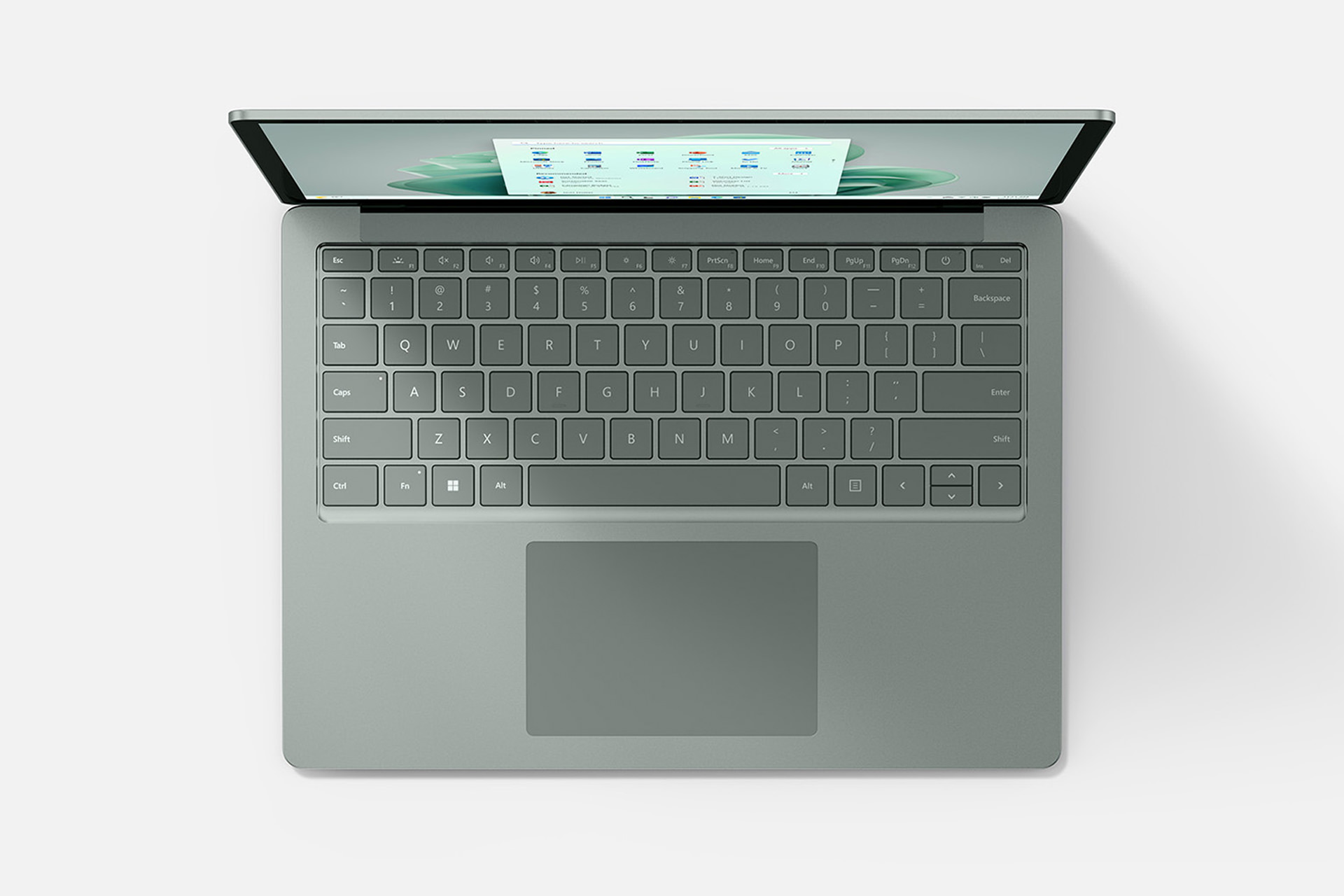 سرفیس لپ تاپ ۵ مایکروسافت Surface Laptop 5 سبز از نمای بالا