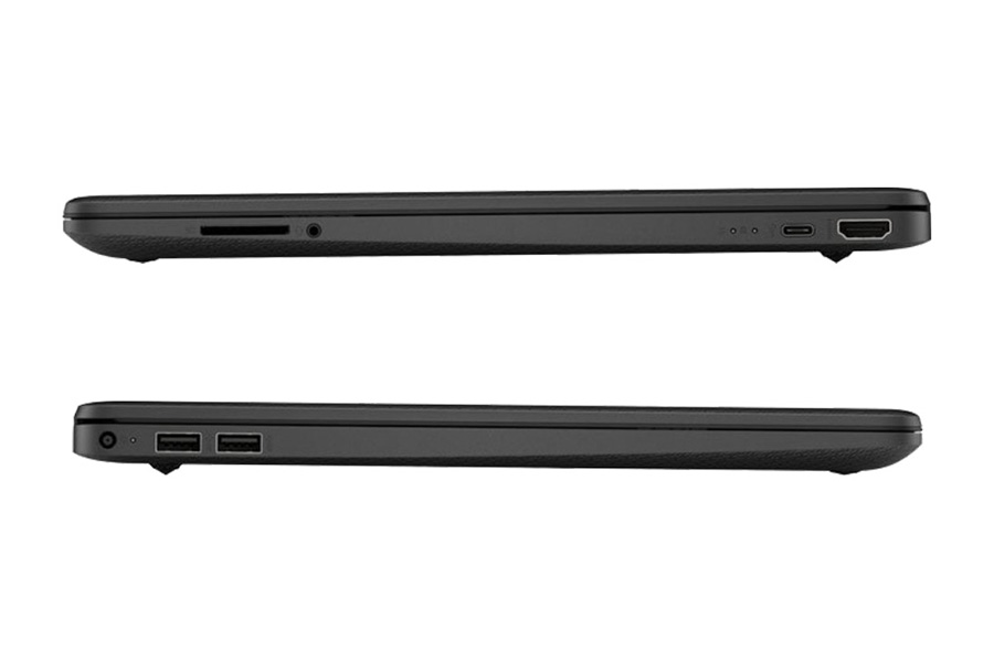 لپ تاپ 15s-FQ5006NE رنگ مشکی از نمای کنار و نمایش پورت ها