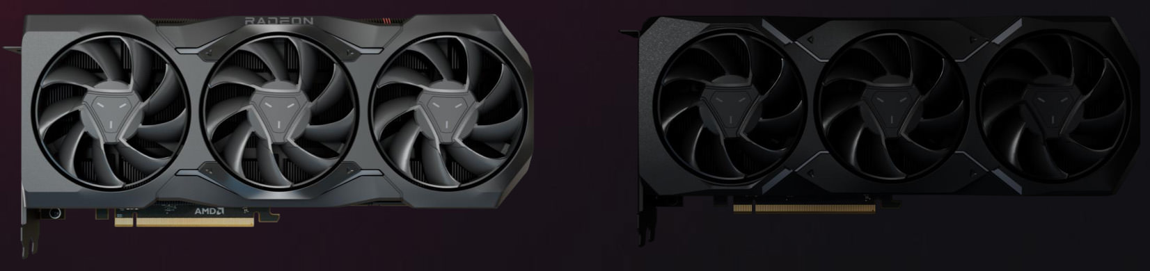گرافیک AMD RX 7900 XTX و RX 7900 XT از نمای جلو