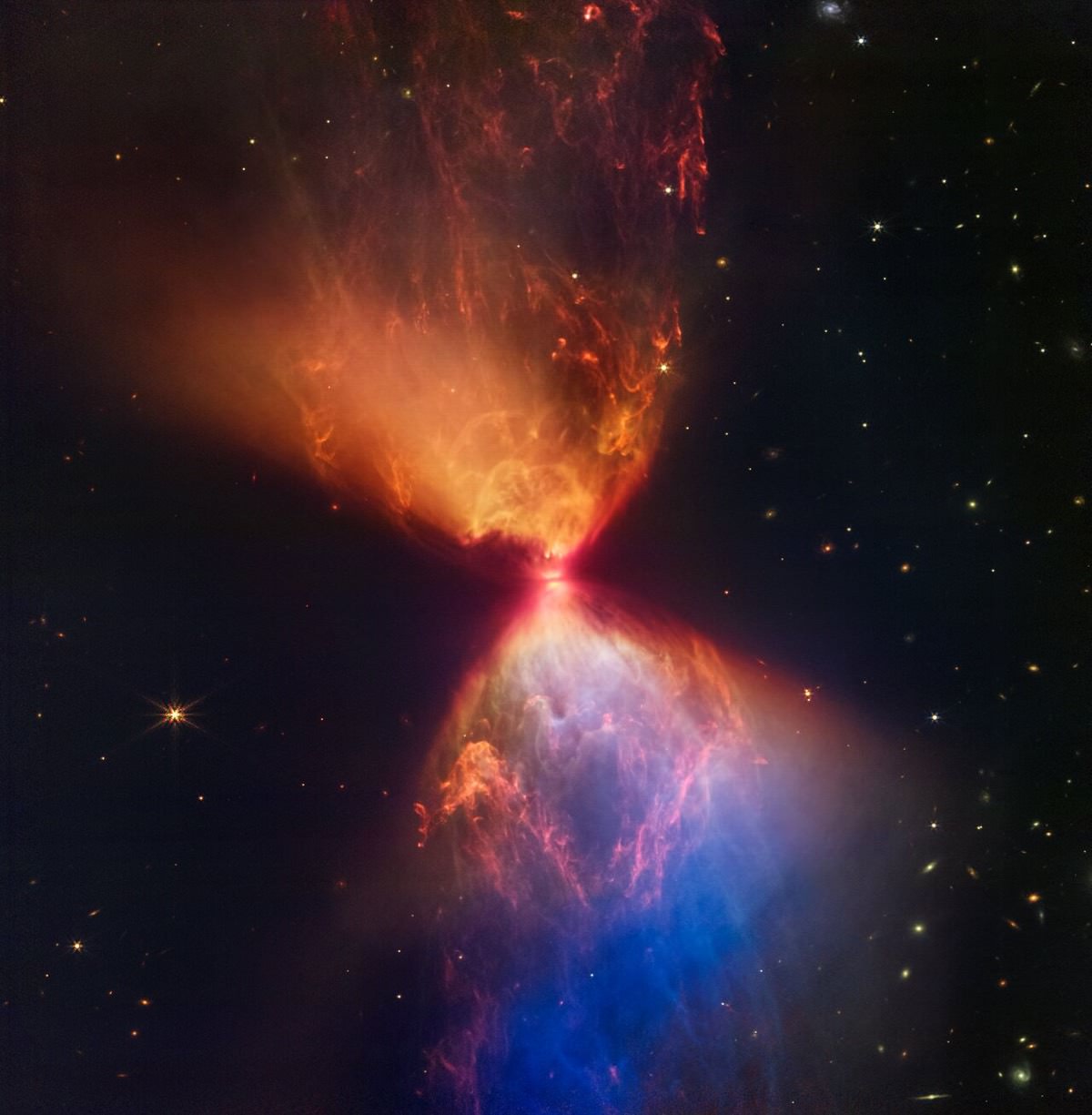 Protostar L1527 توسط تلسکوپ فضایی جیمز وب دیده می شود