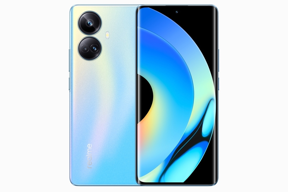 Screen and back panel of Realme 10 Pro Plus blue model