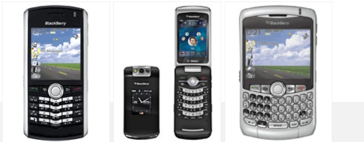 Old BlackBerry phones with Intel processors
