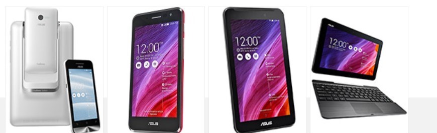 Anciens téléphones Asus Fonepad avec processeurs Intel