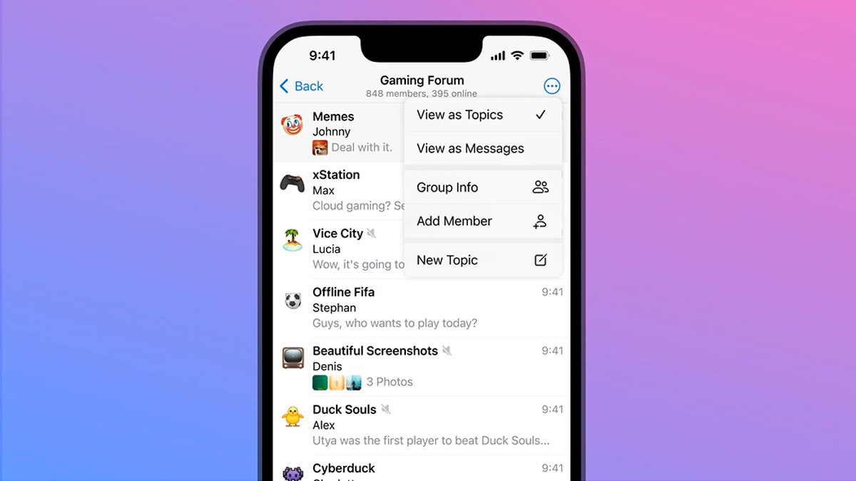 Topics in Telegram iPhone