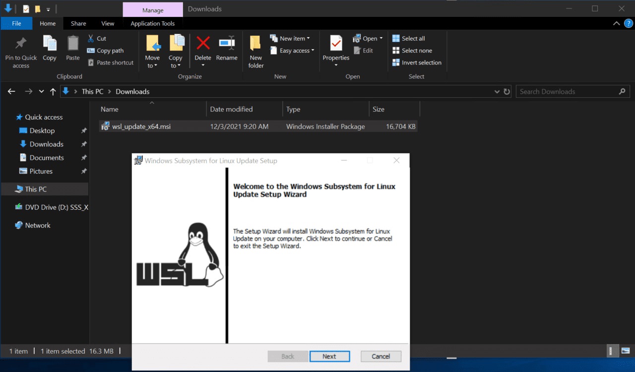 نصب WLS روی ویندوز سرور