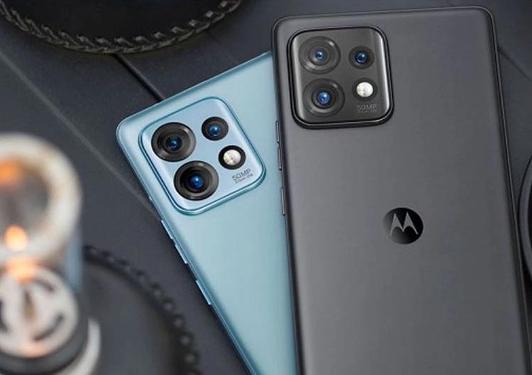 Black and blue Motorola X40 phone back