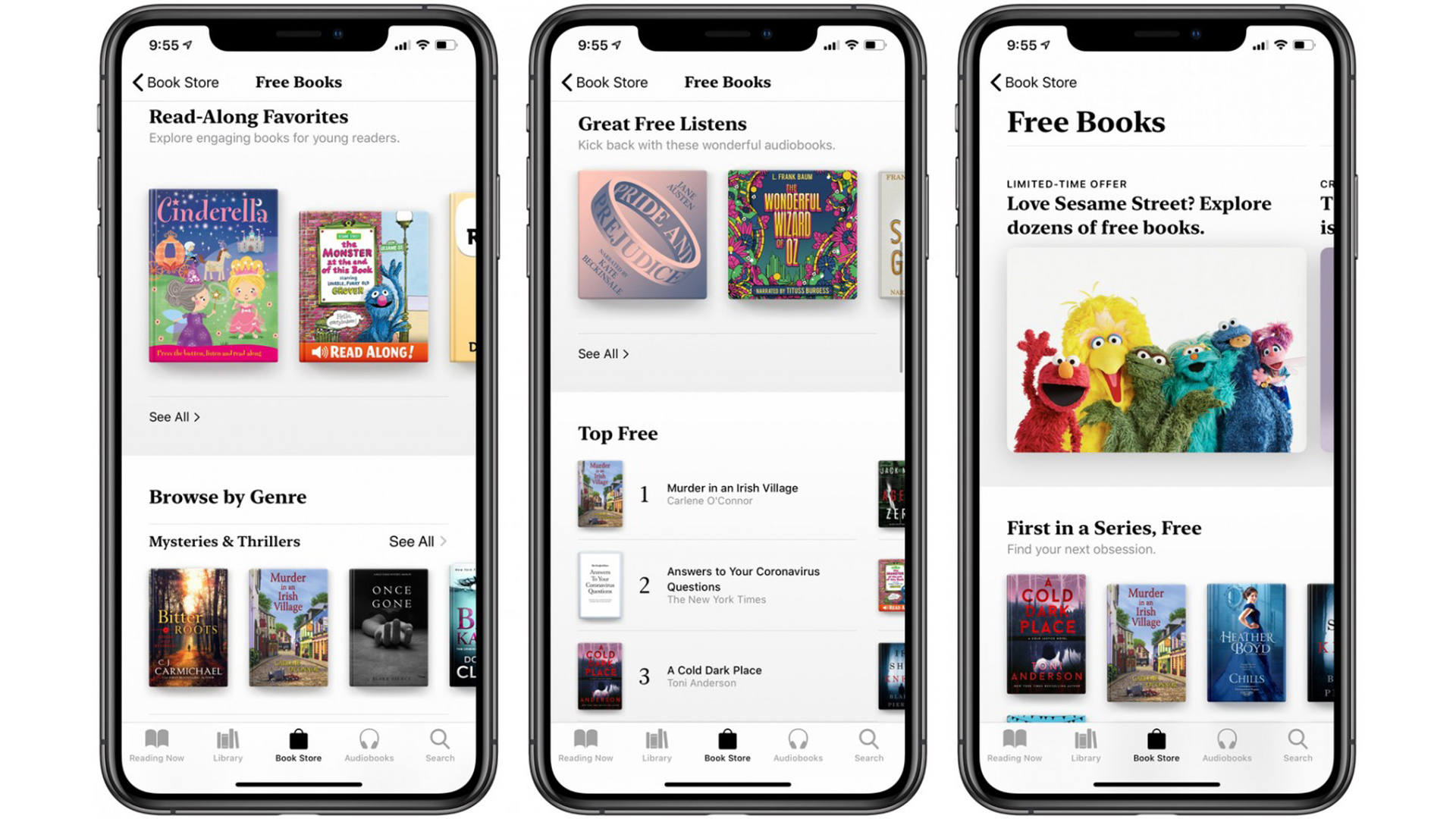 محیط اپلیکیشن apple books که بخش های مختلف آن را نشان می دهد