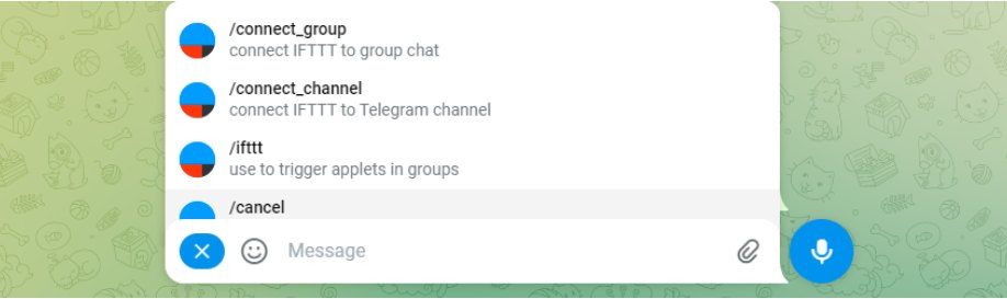 دستورات ربات IFTTT تلگرام