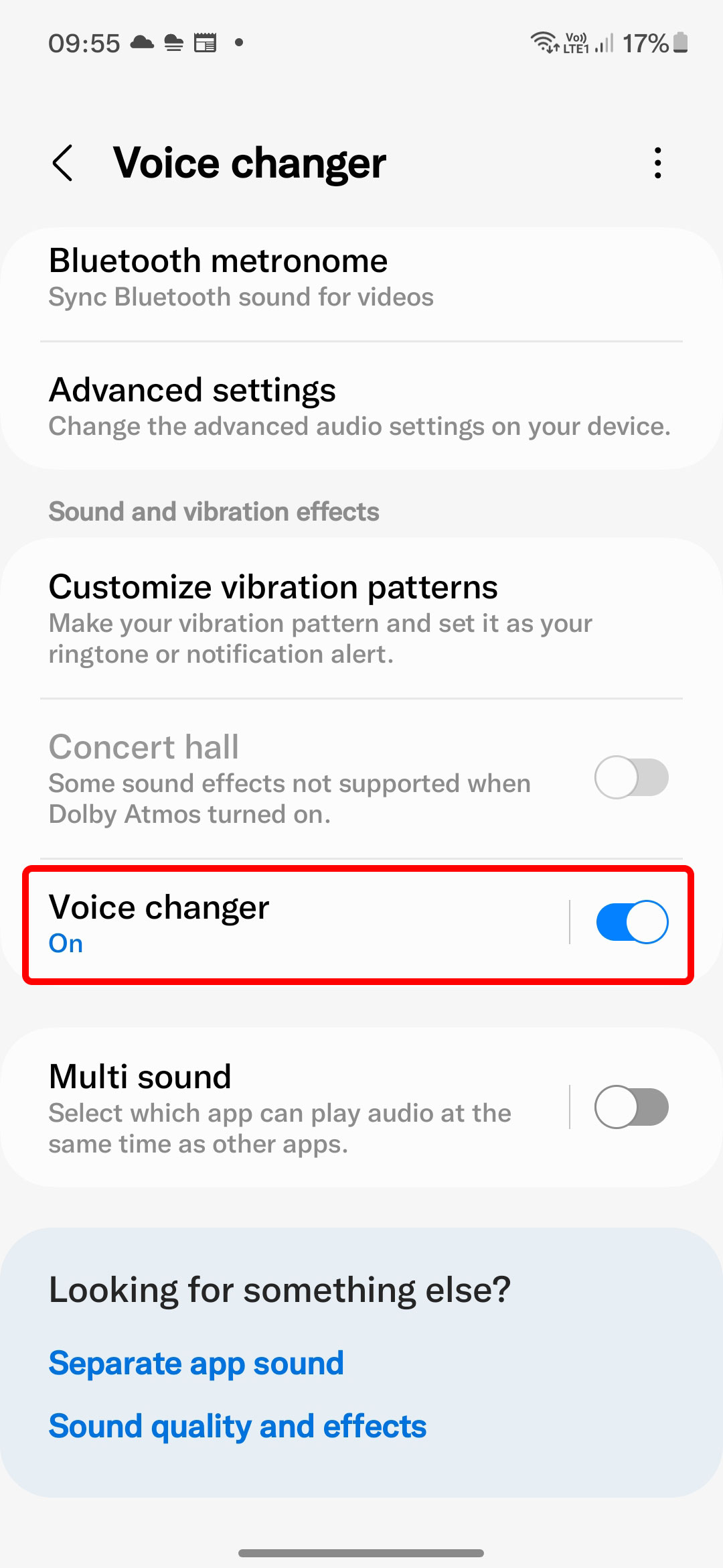 Change the sound in the Samsung Sound Assistant application