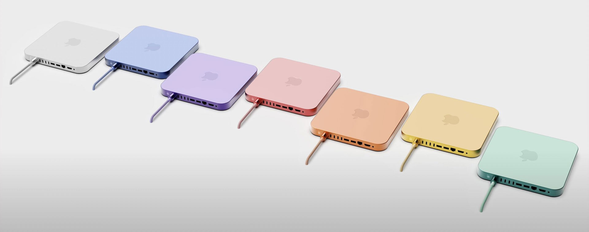 نمایش مفهومی Apple Mac mini 2022 در رنگ های مختلف
