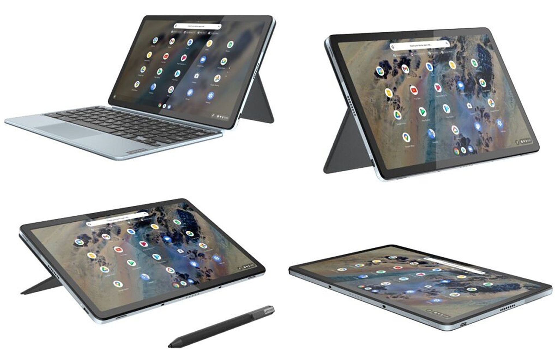 Chromebook Lenovo IdeaPad Flex 3i در حالت ها و زوایای مختلف با قلم