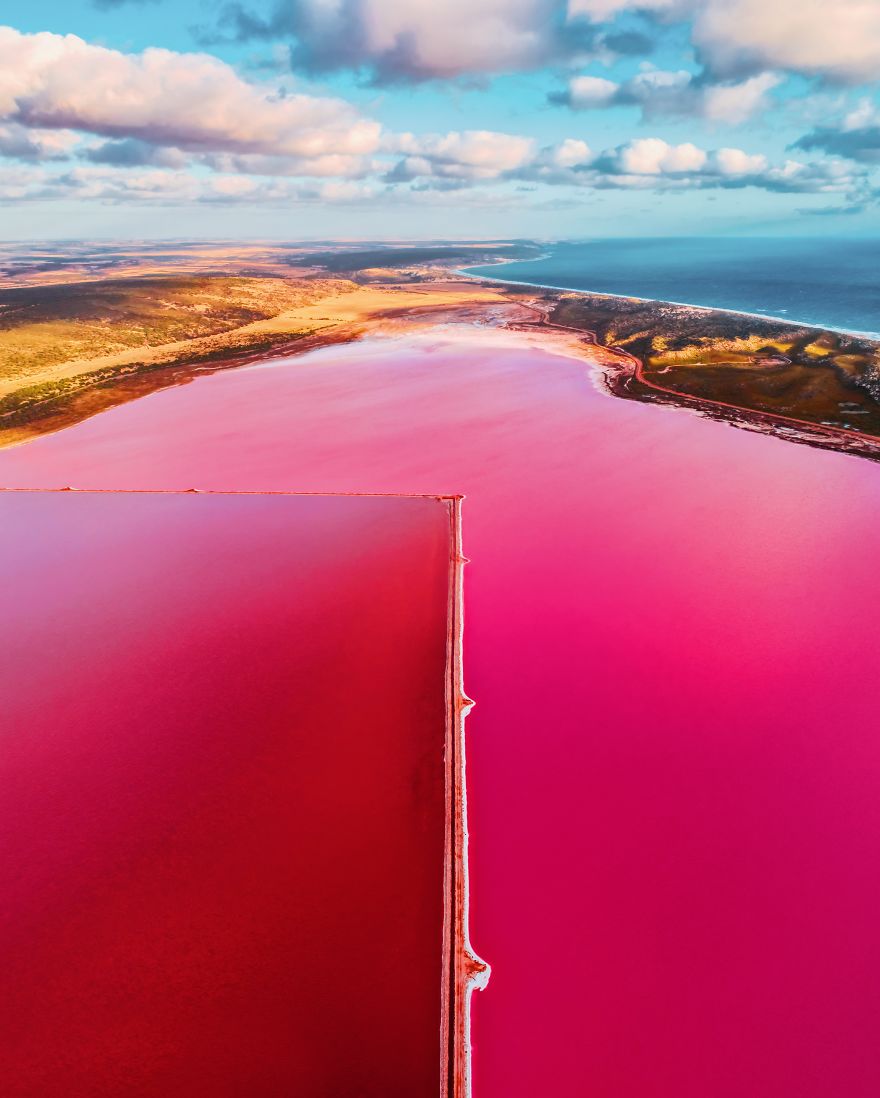 دریاچه صورتی در غرب استرالیا