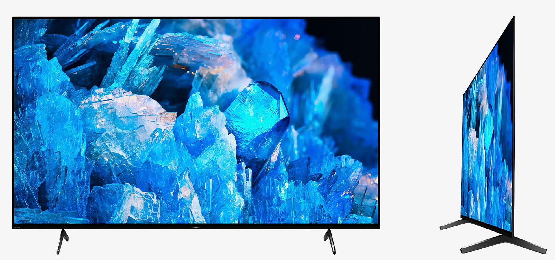 نمای روبه‌رو و کناری تلویزیون Bravia XR A75K 4K OLED