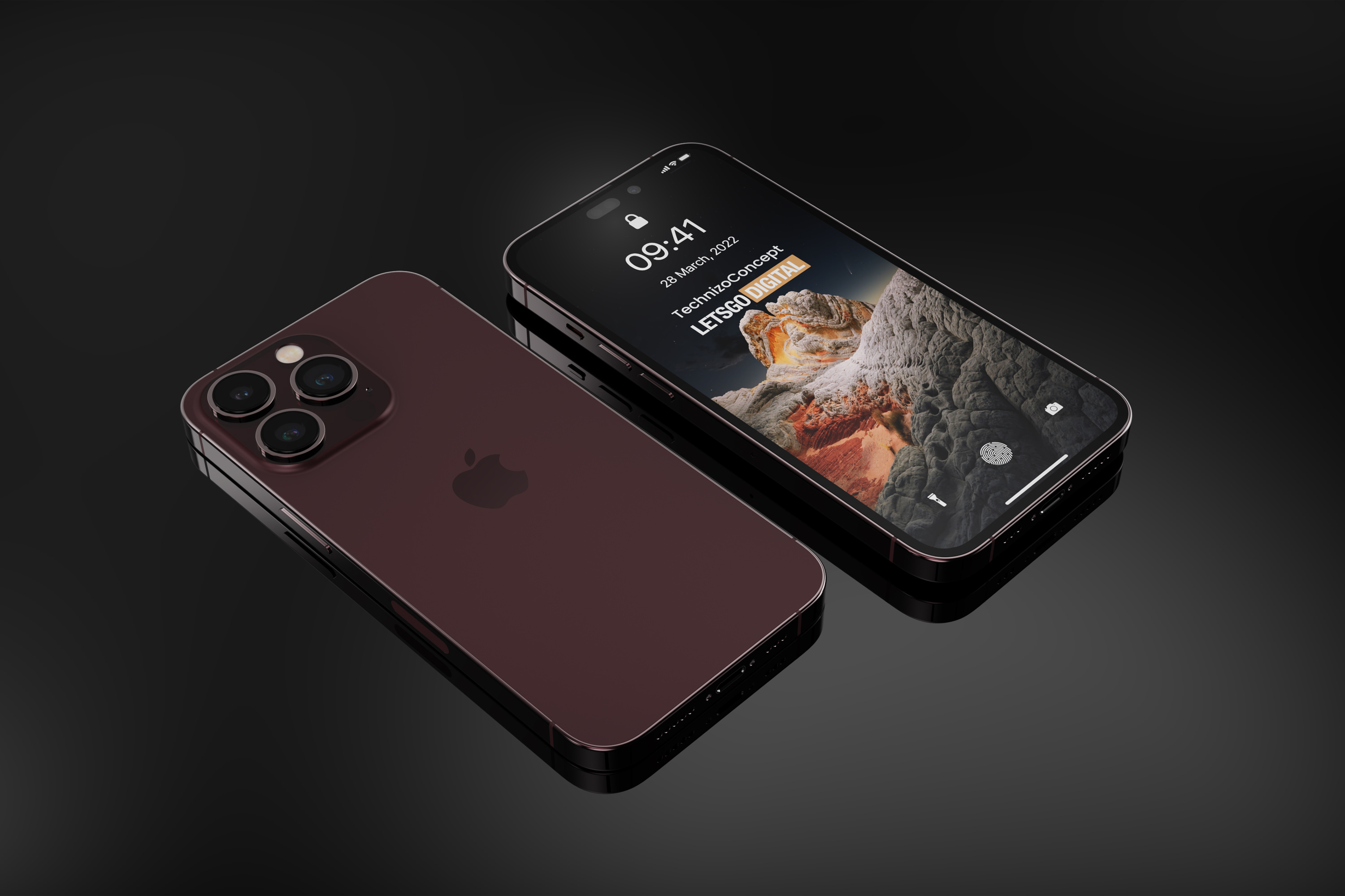 نمای پشت و جلو آیفون ۱۴ پرو اپل / iPhone 14 Pro غیررسمی