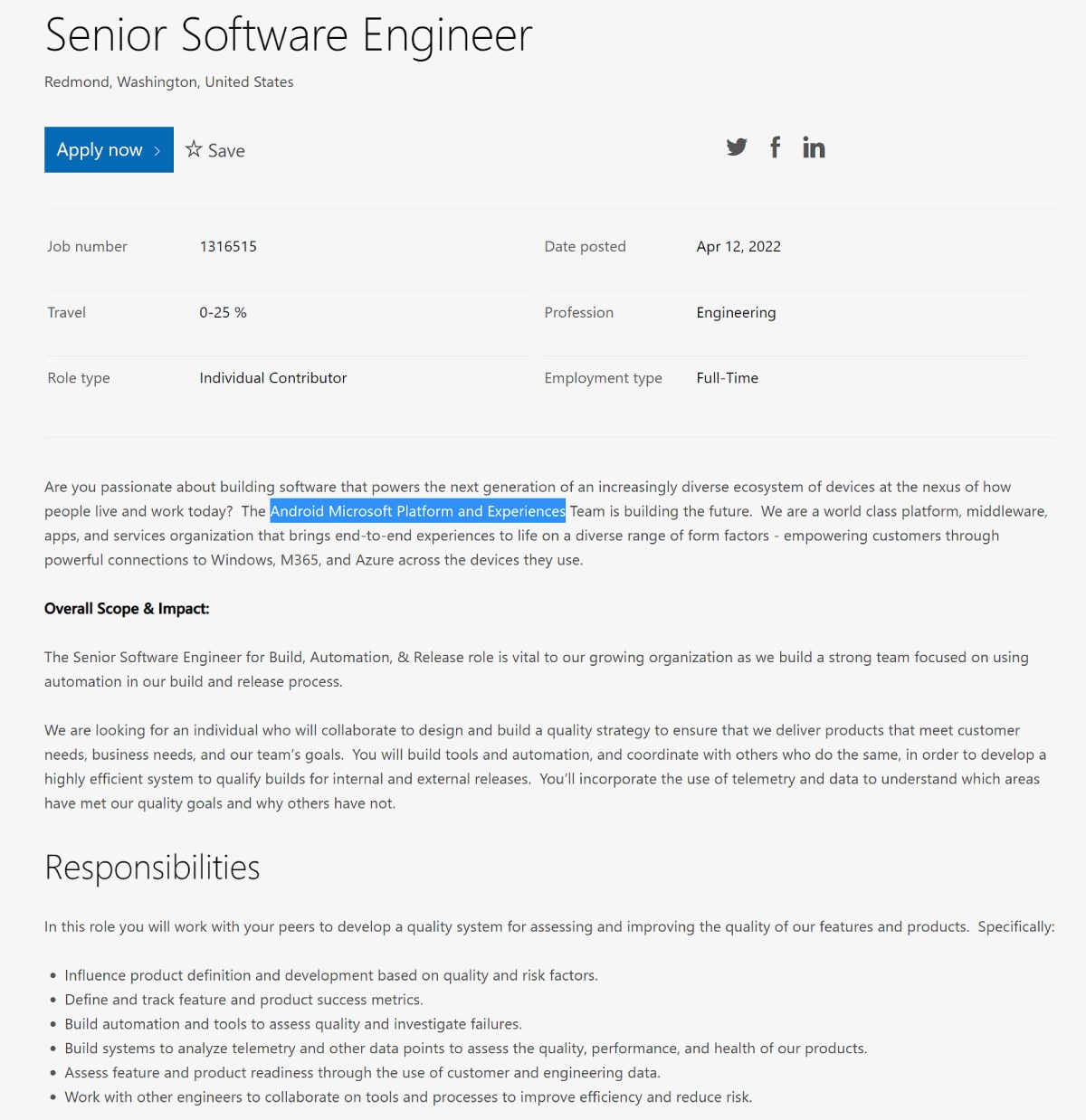 اگهی استخدام مهندس نرم افزار در AMPX مایکروسافت