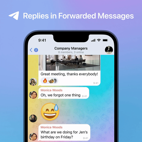 فوروارد کردن پیام با پیش نمایش در تلگرام