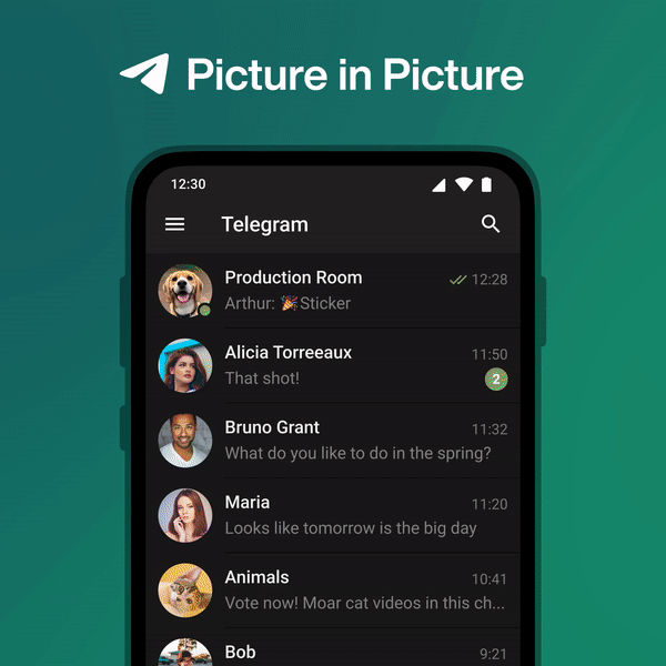 قابلیت بهبود یافته تصویر در تصویر تلگرام