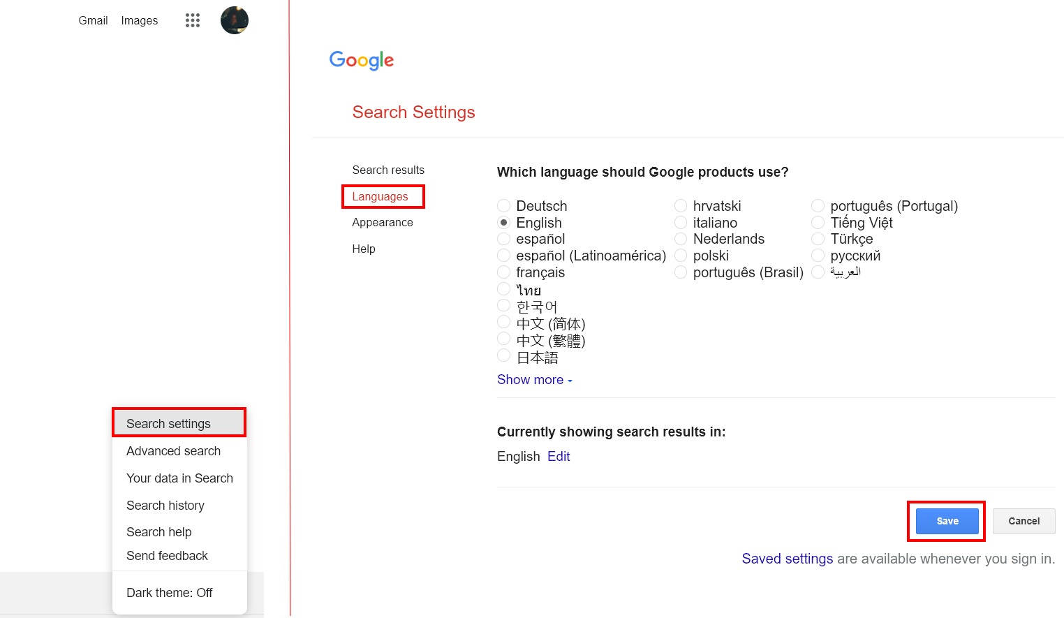 زبان جستجوی گوگل را در ویندوز تغییر دهید