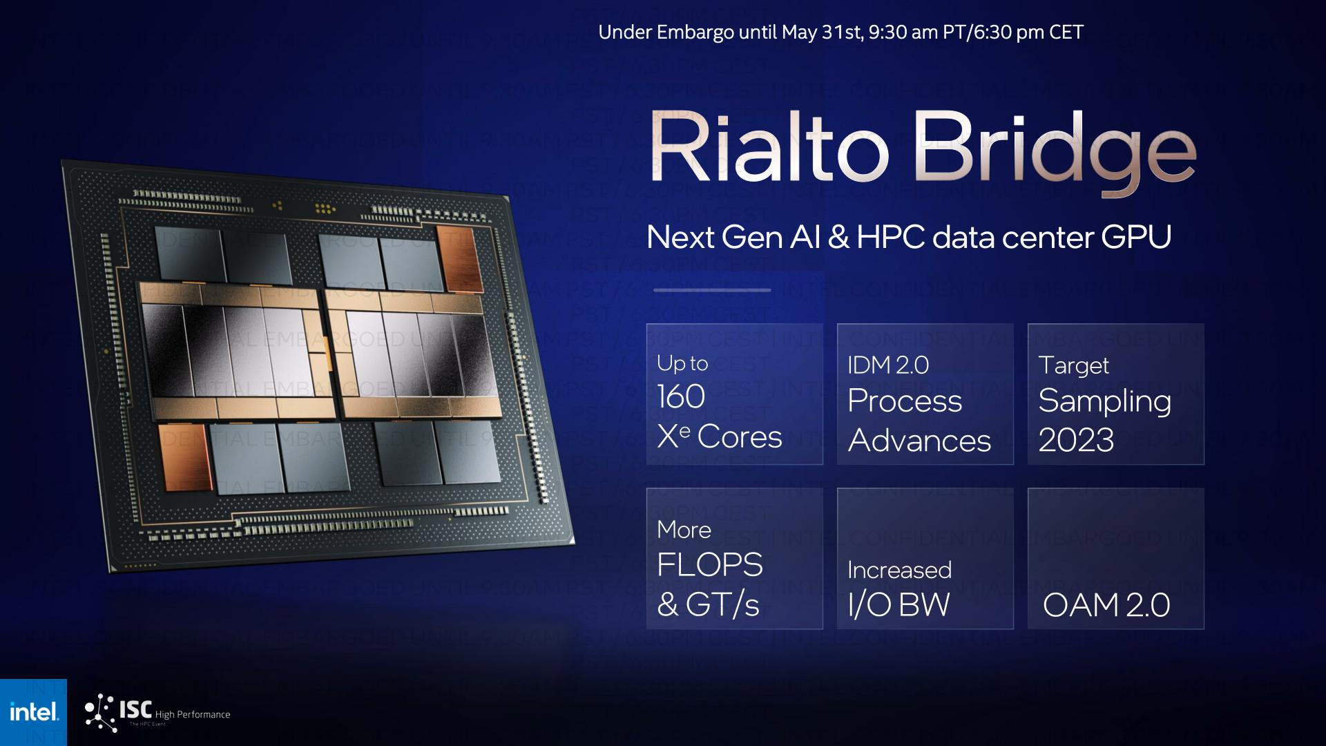 مشخصات پردازنده های سری Intel Rialto Bridge