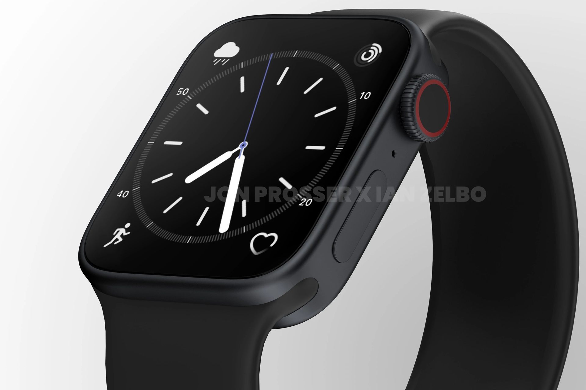رندر فاش شده مدل مشکی اپل واچ سری ۸ / Apple Watch Series 8