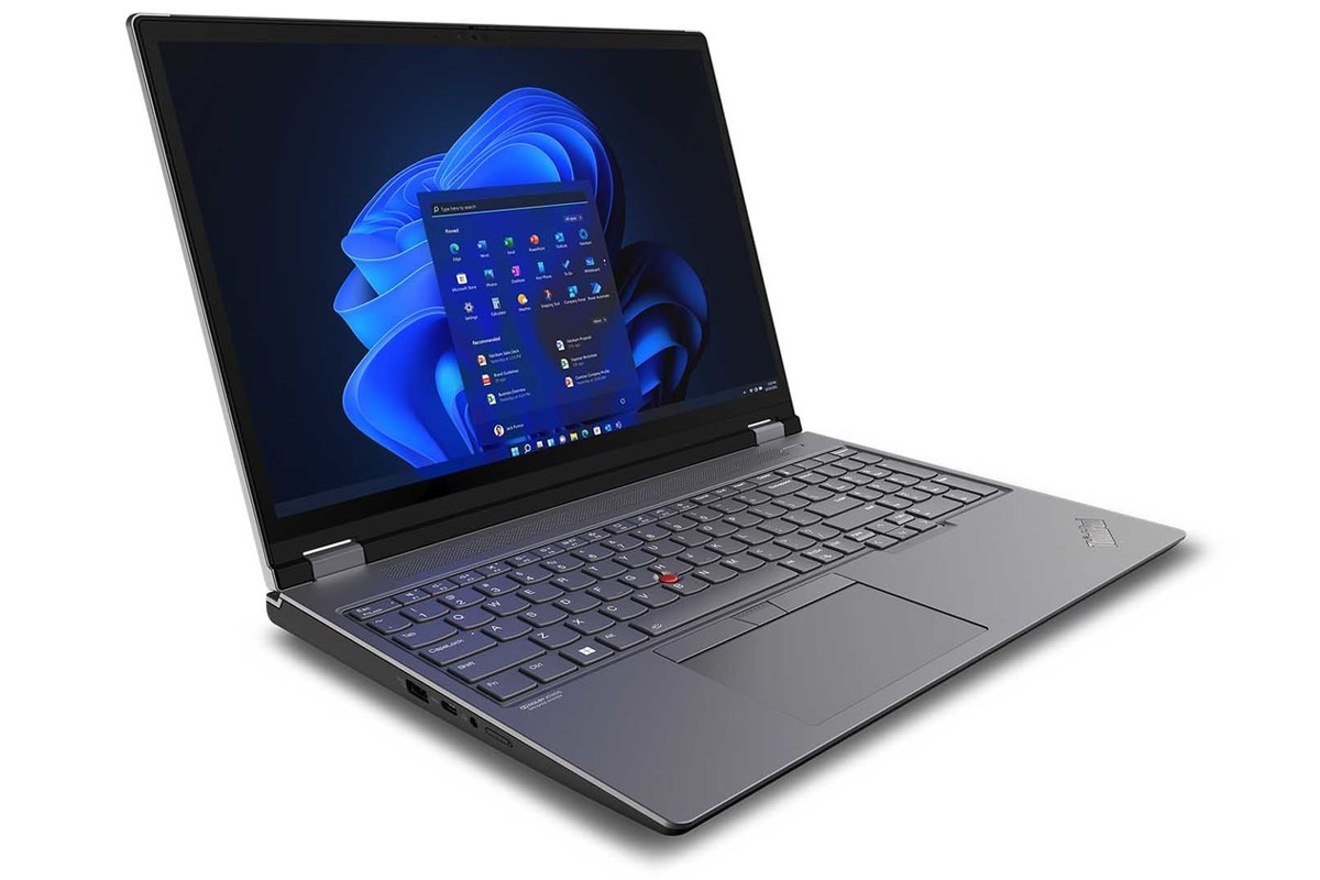 لپ تاپ لنوو Lenovo ThinkPad P16 از نمای سه رخ جلو