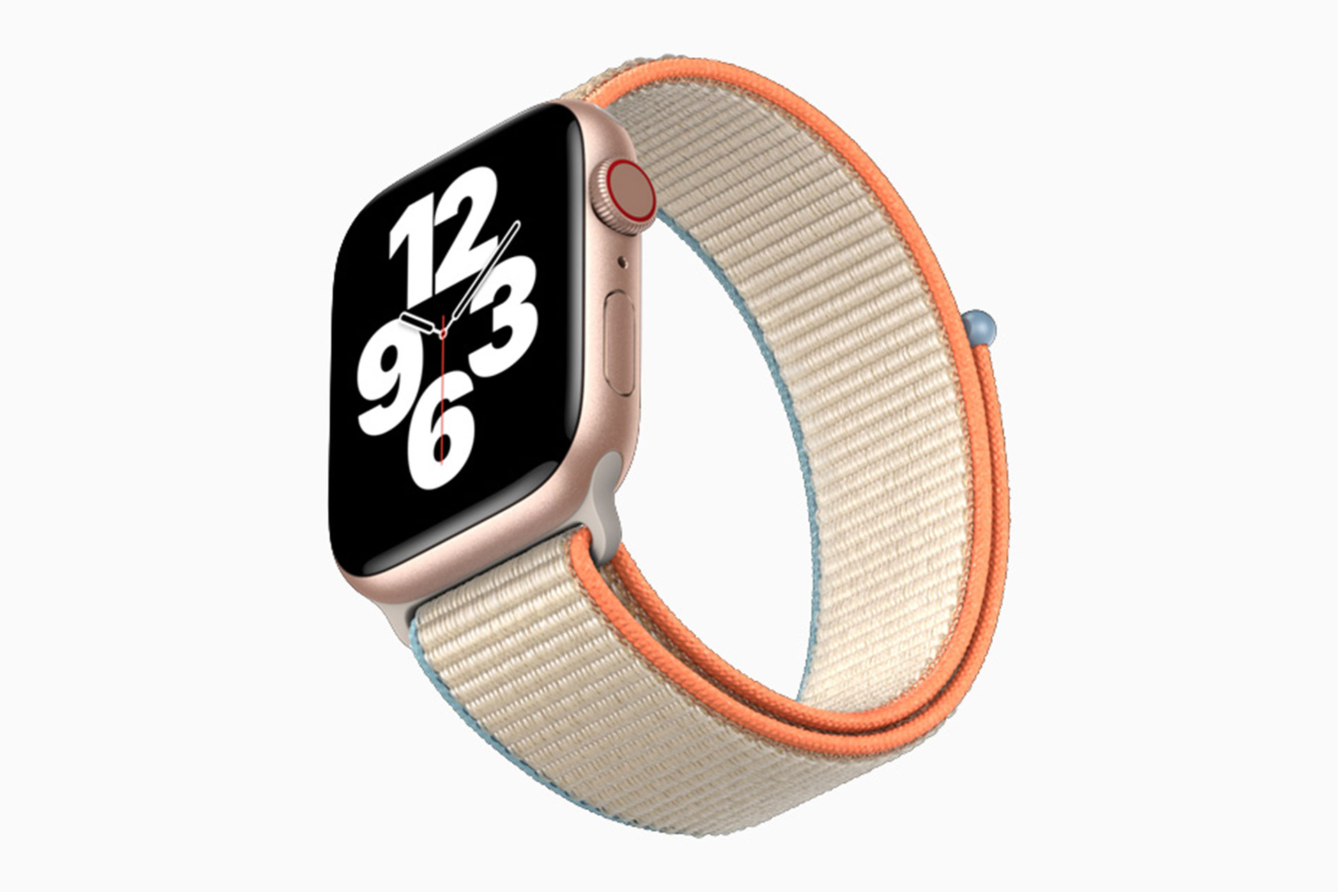 Apple Watch SE زمانی که ساعت از نمای جانبی نمایش داده می شود
