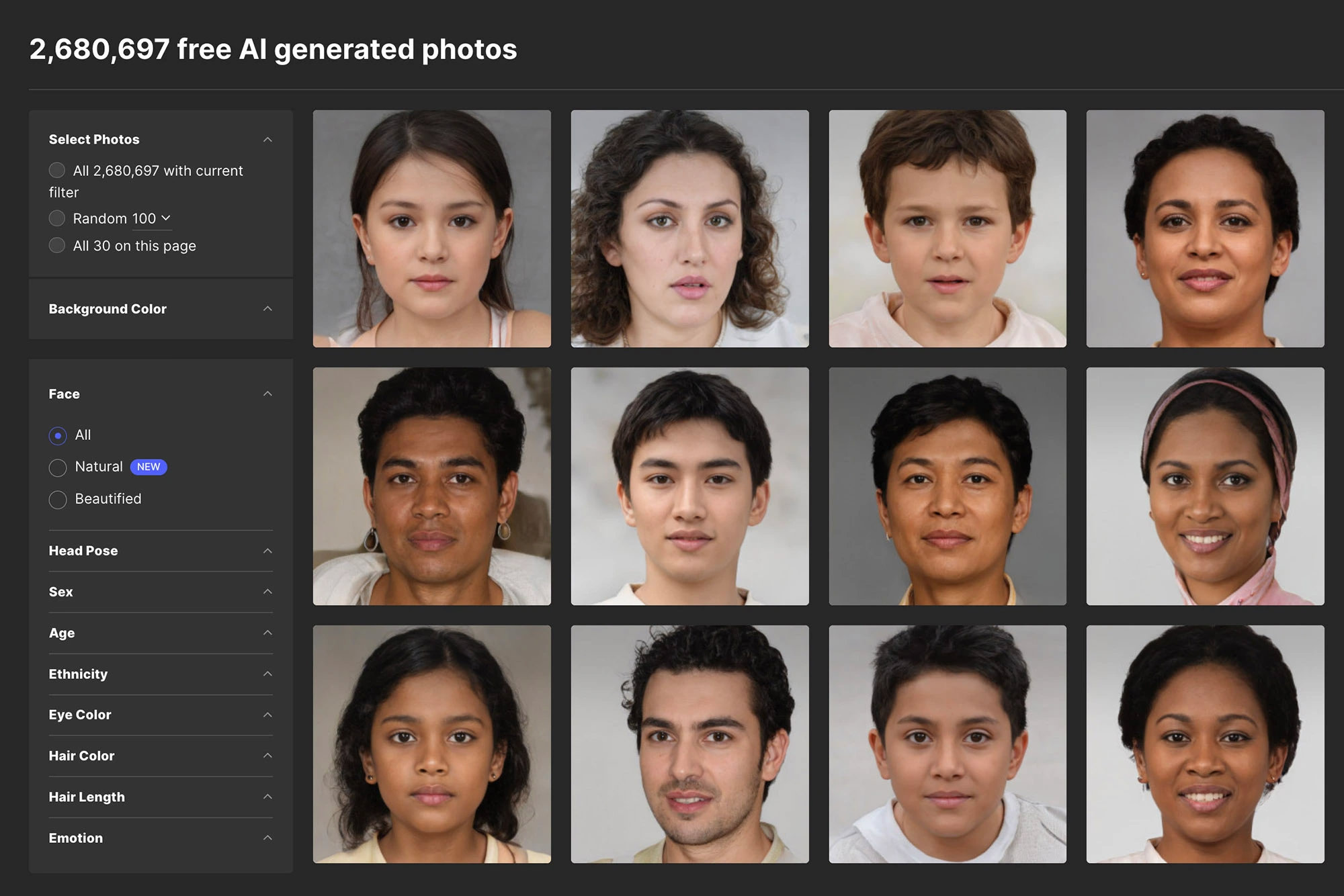 인공지능 AI로 만든 가짜 얼굴 시장
