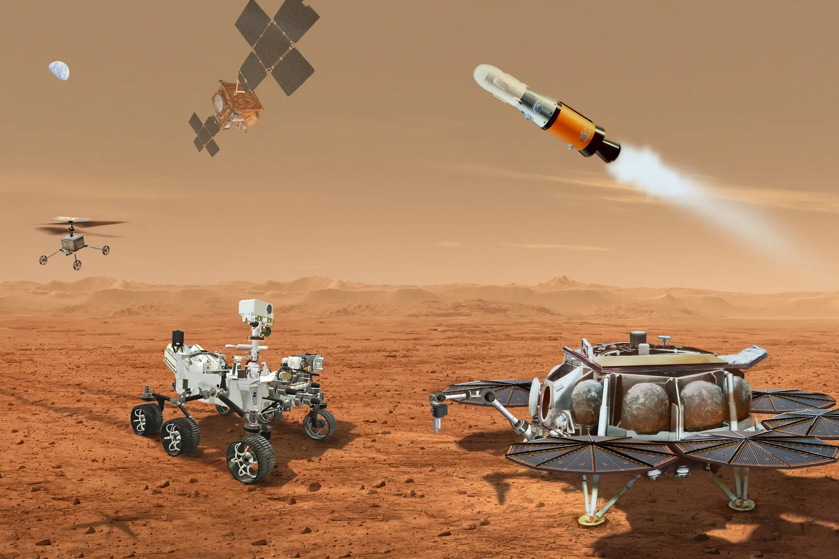 بازنگری در برنامه بازگشت نمونه‌های مریخ: ناسا به‌جای مریخ‌نورد از هلی‌کوپتر استفاده خواهد کرد