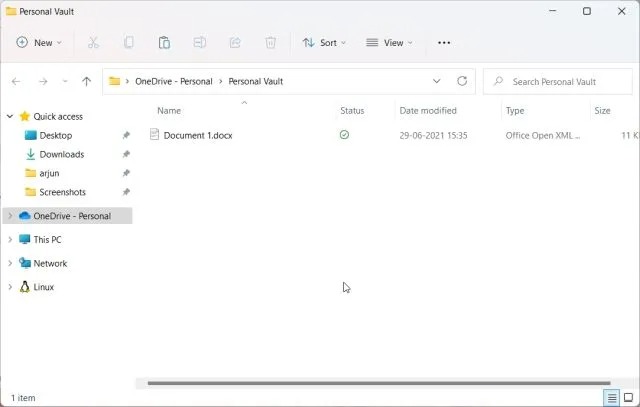 ۵-رمزگذاری فایل‌ها و پوشه‌ها ویندوز 11 با استفاده از OneDrive