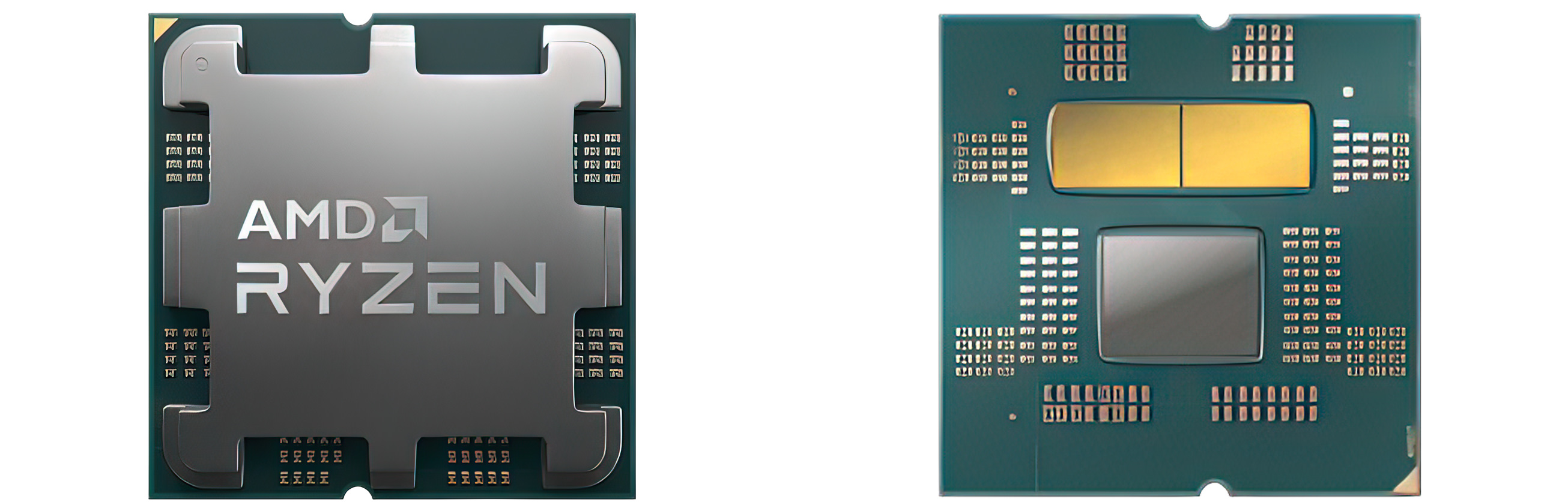 پردازنده AMD Ryzen 7000 از نمای جلو و پشت