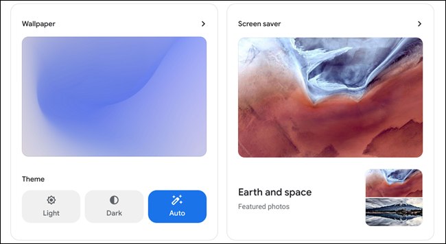 طرح زمینه روشن و تاریک Chrome OS 104