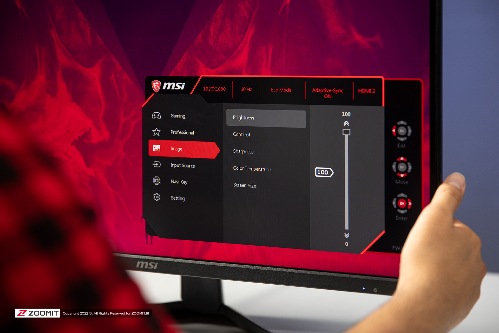 MSI Optix MAG273 gaming monitor settings menu
