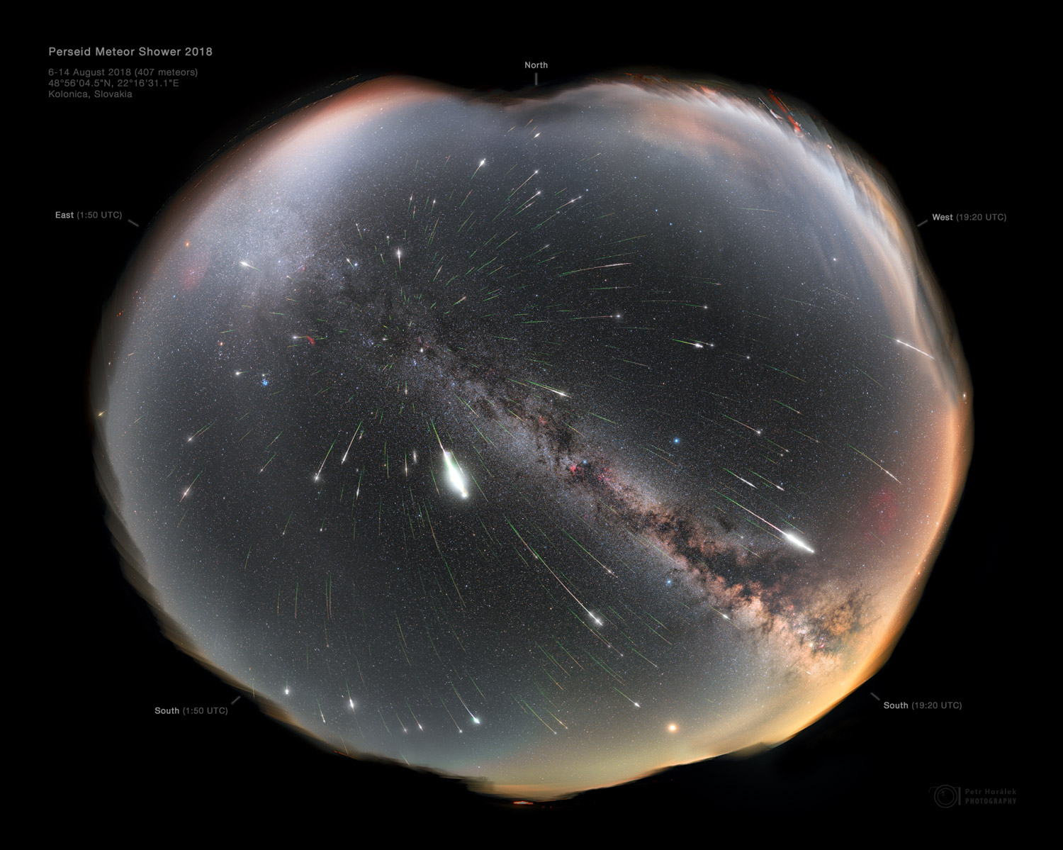 Collection of meteor shower images