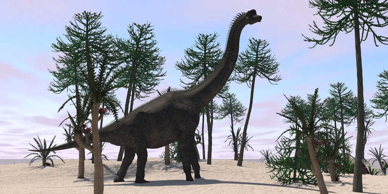 تصویری مفهومی از دایناسور براکیوساروس (Basosaurus).