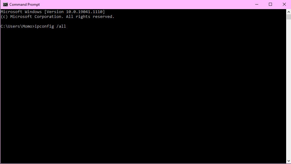1- Find MAC address with command prompt