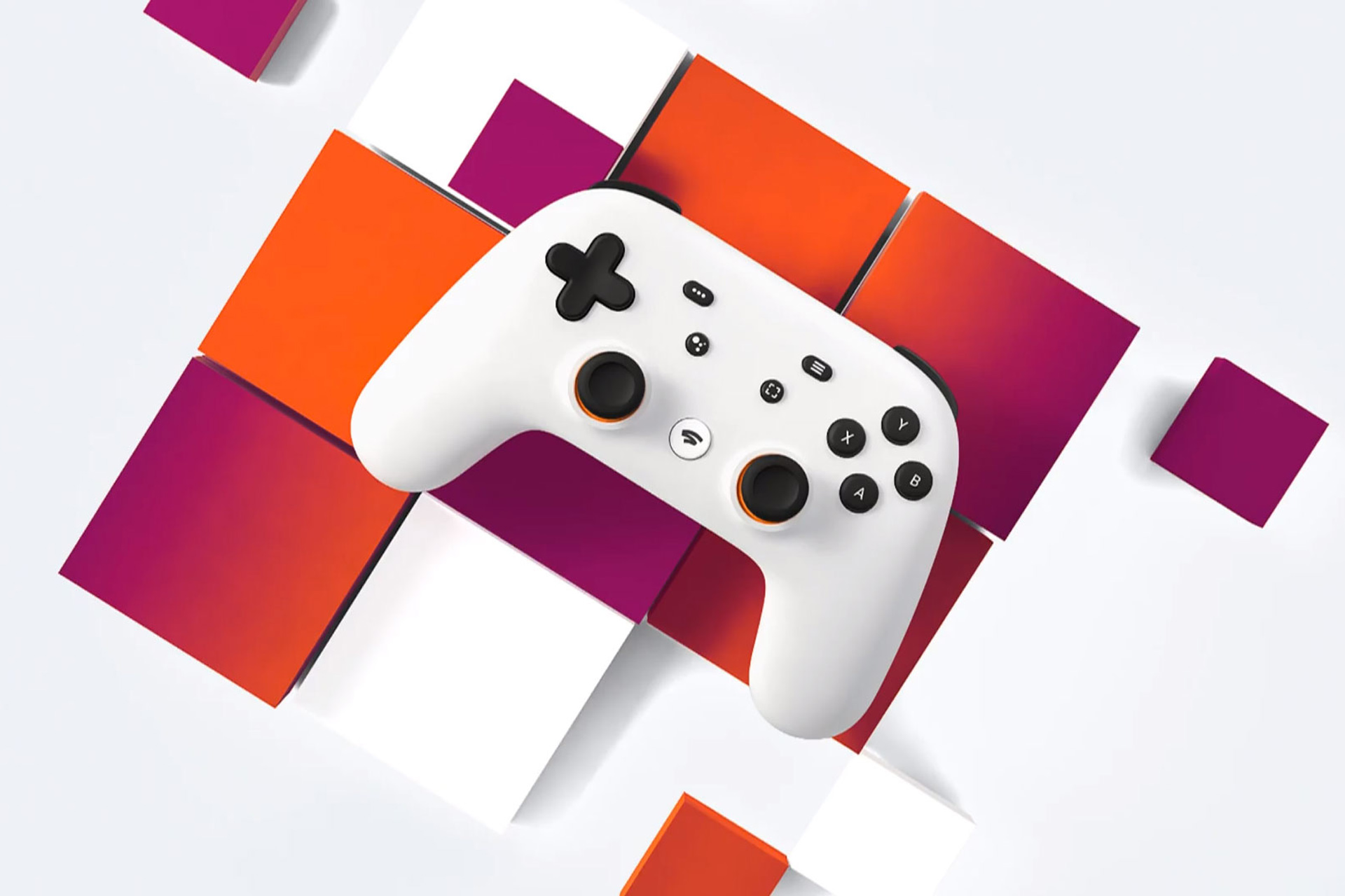 Google Stadia controller handle from the top view